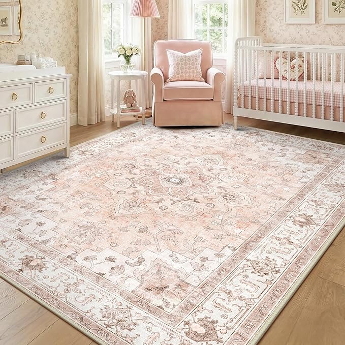CAPALOCA Machine Washable Rugs Nursery Rug 6x9 Cute Girl Non Slip Low Pile - Image 9