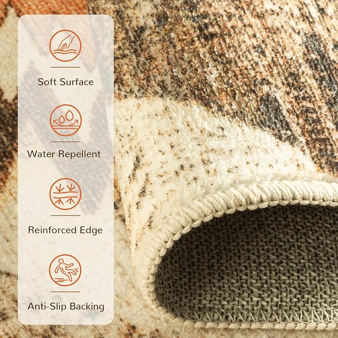 BESTSWEETIE Area Rug 3x4 Rug Machine Washable Non-Slip Low Pile Print Pattern - Image 2