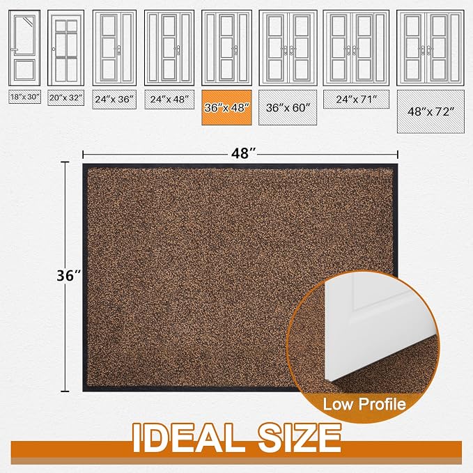 Mibao Front Door Mat Indoor Entrance, Dirt Trapper Welcome Mat - Image 2