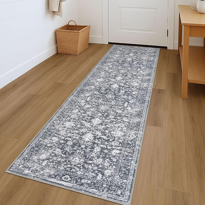 KILOCOCO Hallway Runner 2x7 Rug Runner Printed Vintage Floral Washable Kitchen by Kilococo