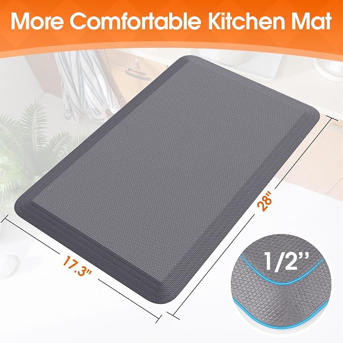 TranquilRelax Kitchen Mat, 17.3''x28'' | Cushioned Thick Floor Comfort - Image 2