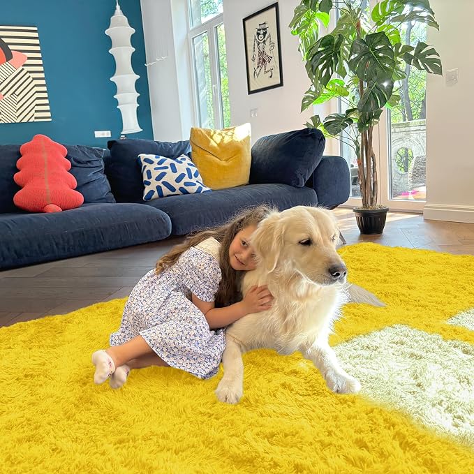 OLANLY Area Rugs for Living Room Bedroom, Machine Washable 4x5.9 ft Soft Fluffy - Image 3
