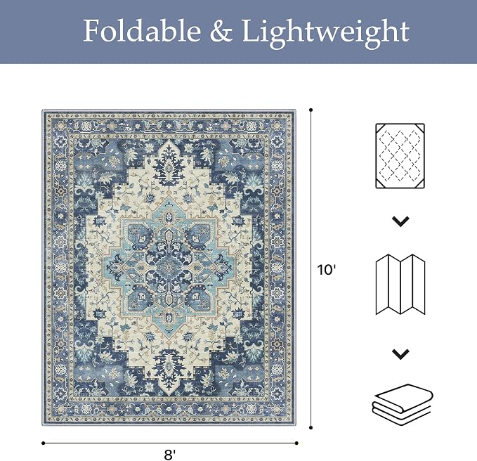 GENIMO Outdoor & Indoor Area Rug 8'x10', Waterproof, Non-Shedding, Easy Cleaning - Image 2