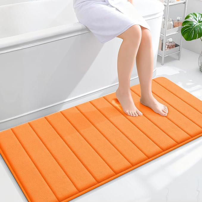 OLANLY Memory Foam Bath Mat 47x24, Super Soft Absorbent Bathroom Rugs, Quick Dry by OLANLY