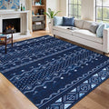 SERISSA 5x7 Area Rugs for Living Room, Washable Non-Slip Blue and White Boho Rug by SERISSAHomeDecorCollection