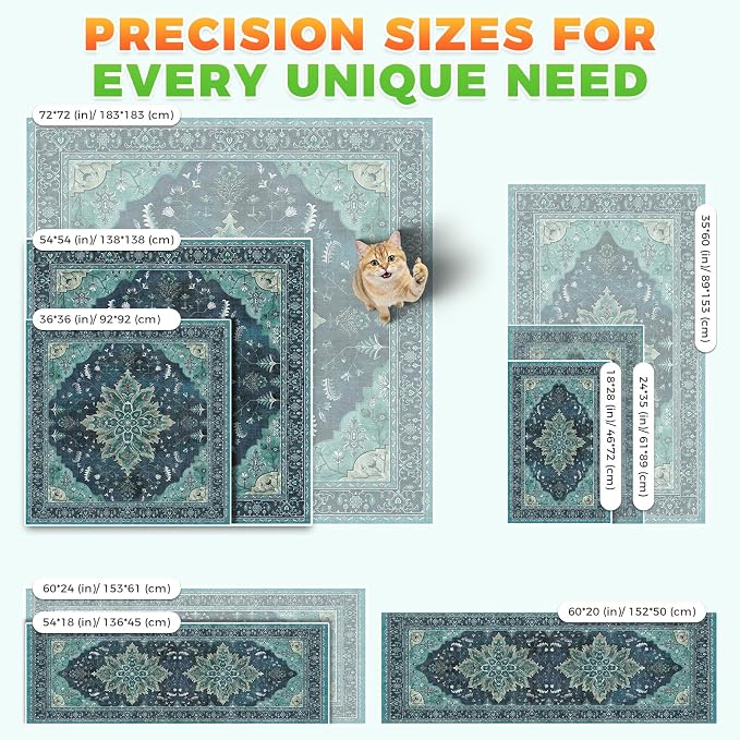 Hompet Cat Litter Mat 2 Pack, 54x54 Large Machine Washable Trapping Mats - Image 7