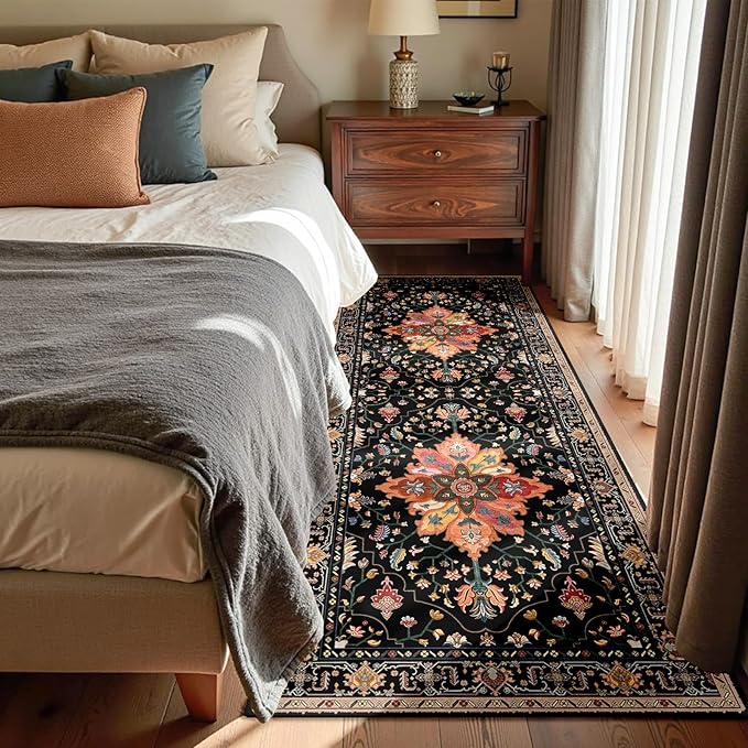 RELEANY Area Rugs Runner 3'x6' Washable Non-Slip, Floral Vintage Distress - Image 2
