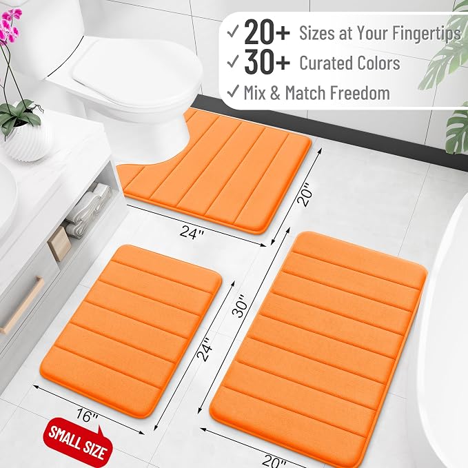 OLANLY Memory Foam Bath Mat 36x24, Super Soft Absorbent Bathroom Rugs, Quick Dry - Image 2