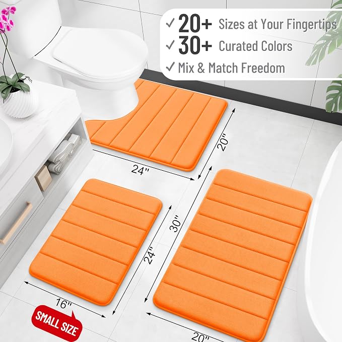 OLANLY Memory Foam Bath Mat 40x24, Super Soft Absorbent Bathroom Rugs, Quick Dry - Image 2