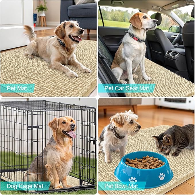 OLANLY Dog Door Mat for Muddy Paws 70x46, Absorbs Moisture and Dirt, Absorbent - Image 7