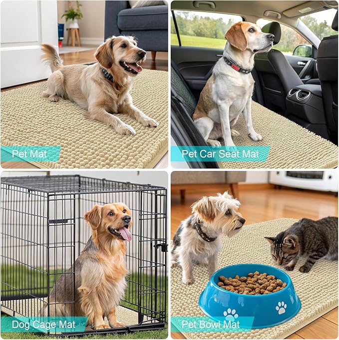 OLANLY Dog Door Mat for Muddy Paws 44x24, Absorbs Moisture and Dirt, Absorbent - Image 7
