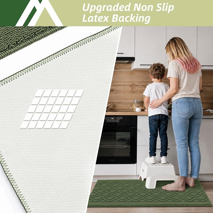 COSY HOMEER 48x20 Inch/30X20 Inch Kitchen Rug Mats Made of 100% Polypropylene 2 - Image 3