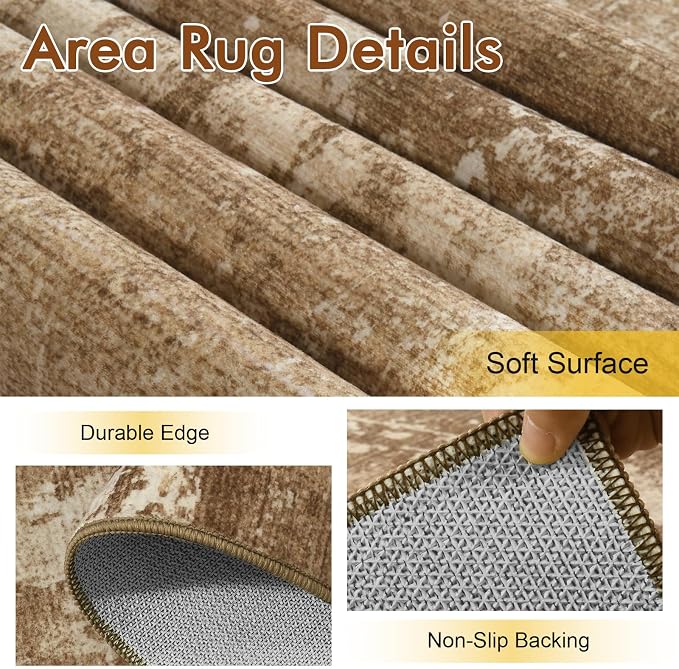 5x7 Ft Area Rugs for Living Room, Soft Non-Slip Washable Rugs Modern Abstract - Image 6