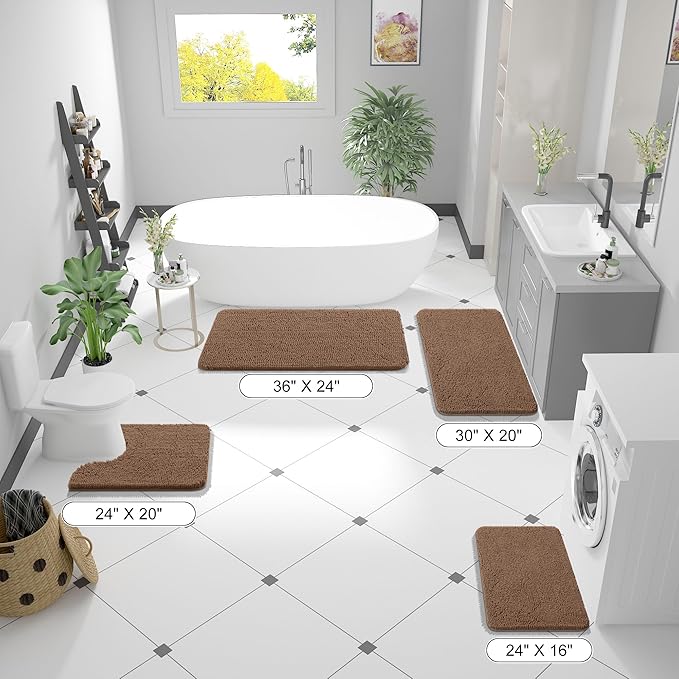 OLANLY Large Bathroom Rugs 40x32, Extra Soft Absorbent Chenille Bath Rugs - Image 2