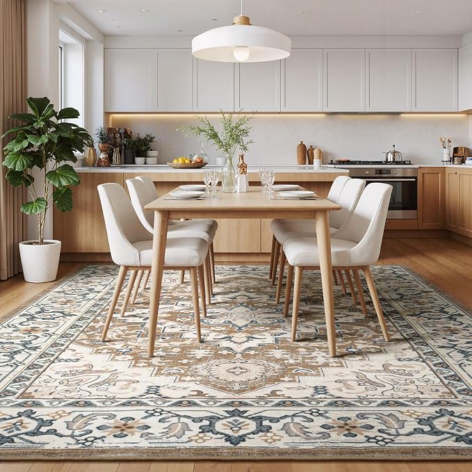 Lessymo Area Rugs 10 x 14 for Living Room, Machine Washable Area Rugs Boho Faux - Image 7