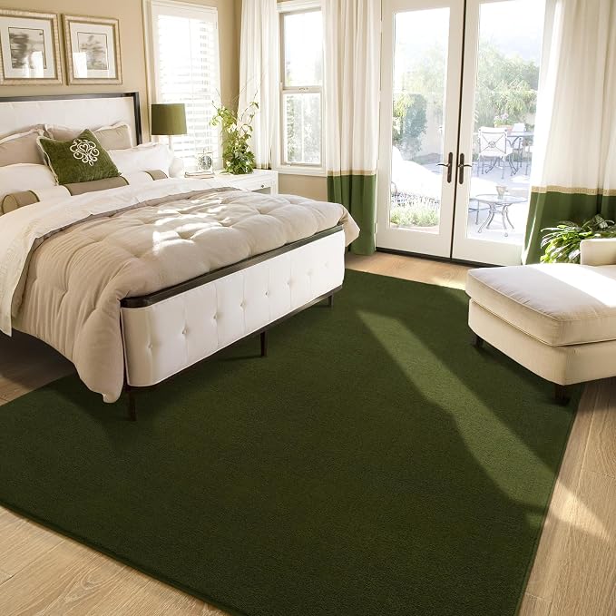 Amearea Large Modern Area Rugs for Bedroom Living Room, 8x10 Feet Olive Green - Image 2
