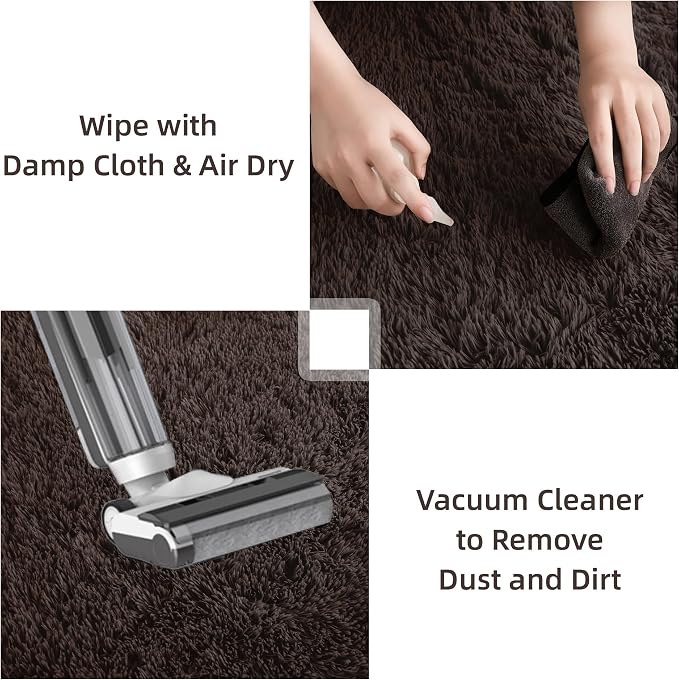 Litanika 8x10 Shag Area Rug for Living Room Bedroom, Non-Shedding Modern Indoor - Image 6