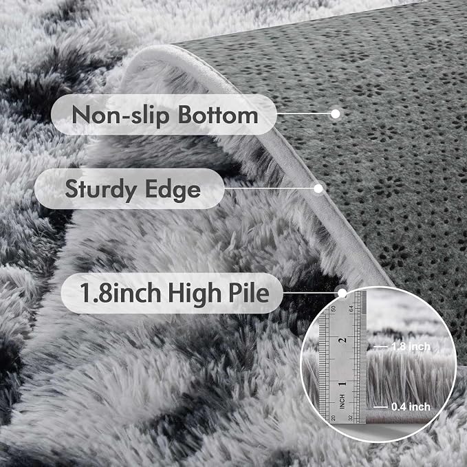 8x10 Ft Extra Large Shag Rugs for Living Room, Tie Dyed Ultra Soft Fluffy Furry - Image 5