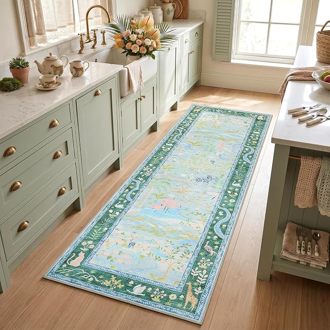 Long Runner Rug for Hallway 2x8 Whimsical Woodland Throw Runner Carpet Non Slip by Garvee