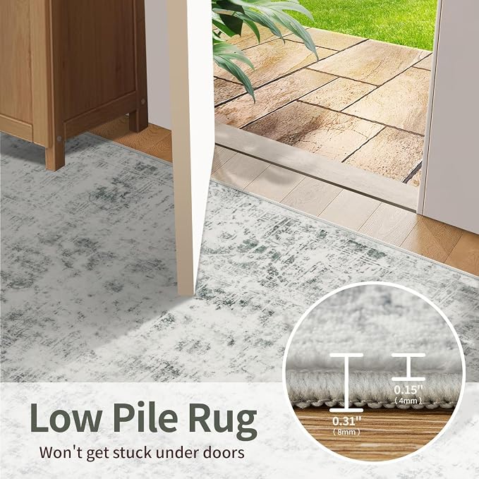 Rugxara 5x7 Area Rugs for Living Room Bedroom, Vintage Abstract Boho Rug - Image 7