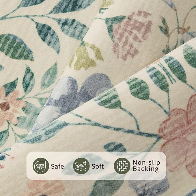 Rugxara 2x10 Floral Runner Rug, Washable Runners - Image 4