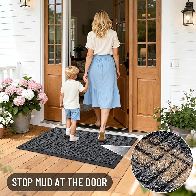 OLANLY Front Door Mat Outside Entrance 29.5x17, Heavy Duty Sturdy Natural - Image 7