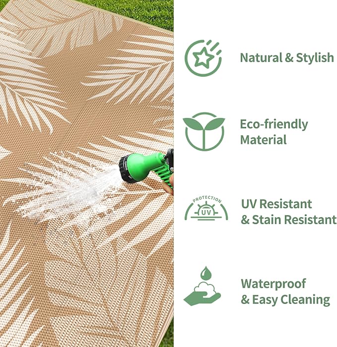 GENIMO Outdoor Rug 6' x 9' Waterproof - Image 6