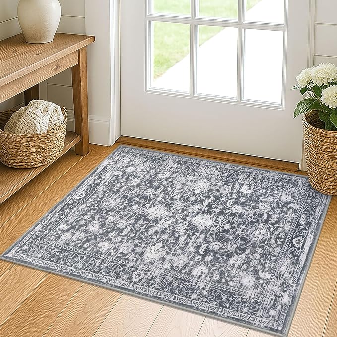 KILOCOCO Small Area Rug 2x3 Entryway Rugs Printed Vintage Floral Washable Rug by Kilococo