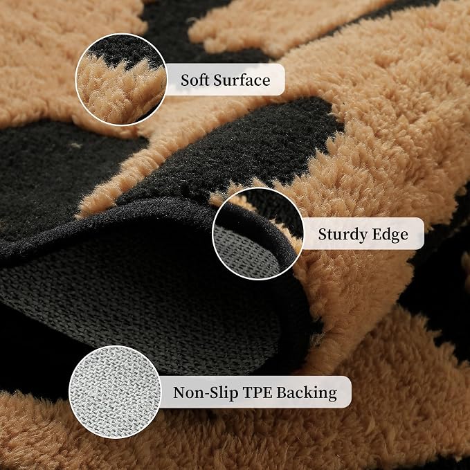 YIHOUSE 6×9 Ft Leopard Area Rugs, Washable High-Low Pile Plush Soft Rug - Image 6
