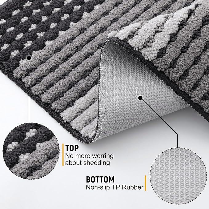 Kitinjoy Indoor Outdoor Door Mat, 30x17 Non-Slip Absorbent Dirt Trapper - Image 3