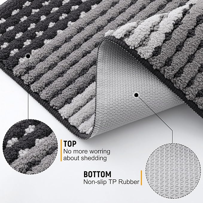 Kitinjoy Indoor Outdoor Door Mat, 47x24 Non-Slip Absorbent Dirt Trapper - Image 3