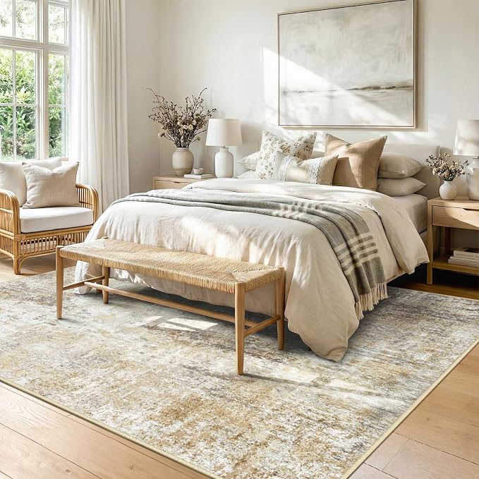 RELEANY Washable Area Rugs 6'x8' Non-Slip Modern Abstract Soft - Image 2