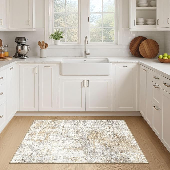 2x4 Rug Washable Runner Rug: Small Abstract Modern Non-Slip Soft Accent Doormat - Image 3
