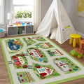 LIVEBOX Green Kids Playroom Rug, Non-Slip Soft Car Rugs Play Mat by LIVEBOX
