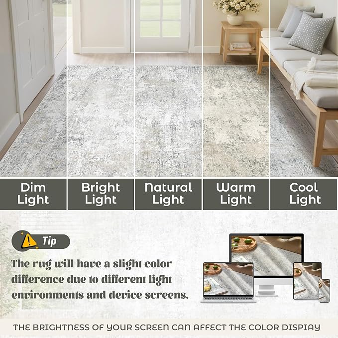 XLUEZ 10x12 Area Rug for Living Room, Washable Modern Abstract Large Area Rug - Image 7