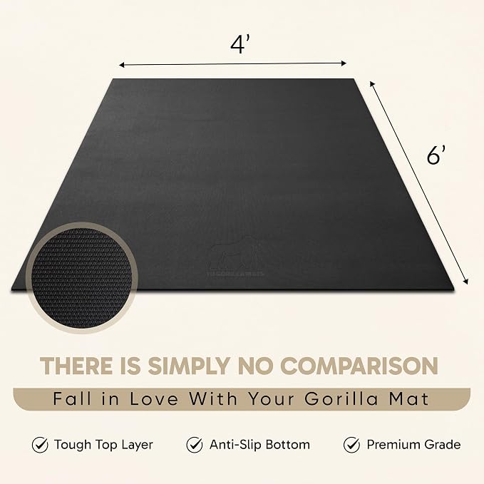 Gorilla Mats Extra Large Exercise Mat – 9'x6', Flat Fitness, Yoga & Weight - Image 7