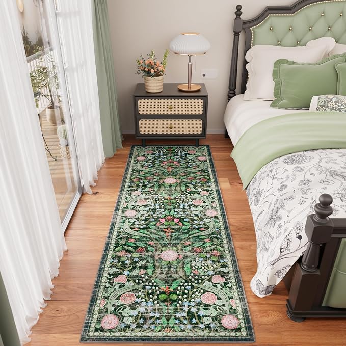 AMTOVO 2x6 Runner Rug for Hallway, Washable Non-Slip Long Kitchen Carpet - Image 2