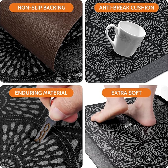 Mattitude 4/5 Inch Kitchen Mat, 17.3x39in Heavy Duty Ergonomic Comfort Foam - Image 4