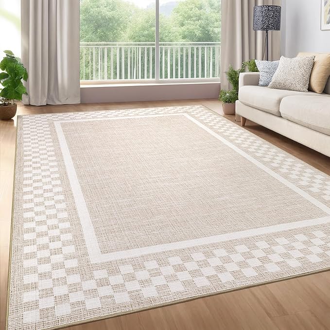 GarveeHome Area Rug 6x9 Large Living Room Modern Border Throw Rug - Image 9