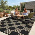 Garvee Waterproof Outdoor Rug 8x10, Checkered Foldable Plastic Straw Patio by Garvee