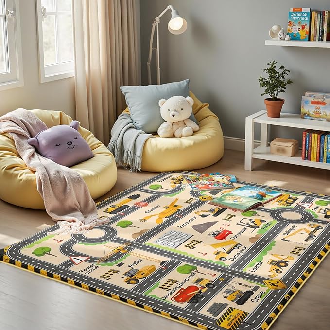 Construction Site Play Rug for Kids - Image 2