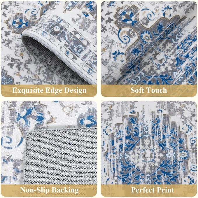 Ileading Boho Kitchen Rugs Set of 3 Washable Kitchen Mats - Image 7