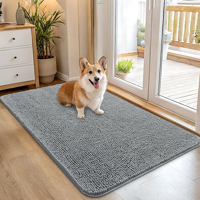 OLANLY Dog Door Mat for Muddy Paws 45x27, Absorbs Moisture and Dirt, Absorbent by OLANLY