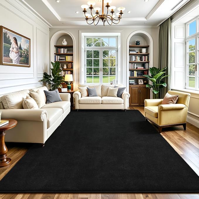 Keeko Area Rugs for Living Room Bedroom 5x8 Black, Soft Modern Large Rugs - Image 7