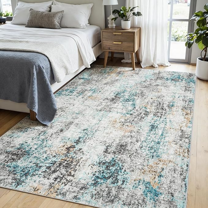 Area Rugs 6x9 Living Room: Large Soft Washable Rug Modern Abstract Anti-Skid - Image 3