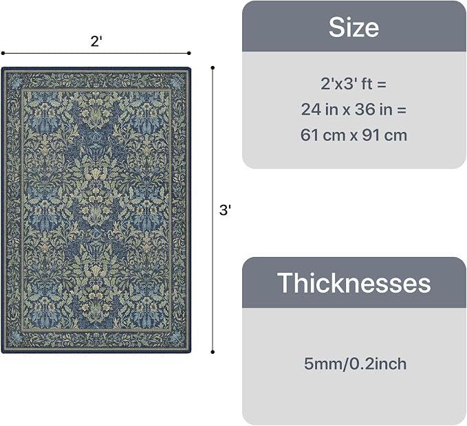 GENIMO 2x3 Washable Small Entryway Rug, Non-Slip Front Door Mat - Image 2