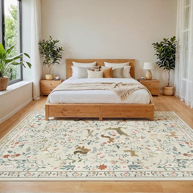 6x9 Area Rugs Washable Rug: Large Boho Living Room Rug Soft Non-Slip Low Pile - Image 3