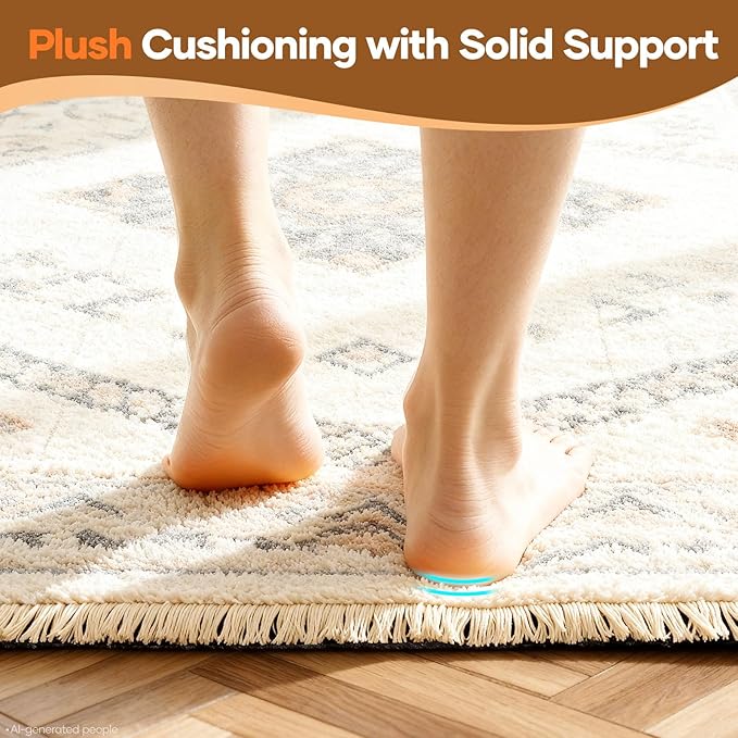 Veken 3 Ft Round Non Slip Cushioned Rug Pad Gripper, Felt and Silicone Backing - Image 6