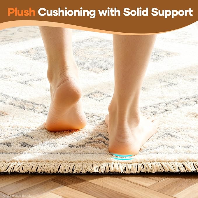 Veken 6 Ft Round Non Slip Cushioned Rug Pad Gripper, Felt and Silicone Backing - Image 6