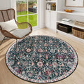 Lahome Moroccan Trellis Washable Round Rugs, Non-Slip Soft Round Rug 4ft by Lahome